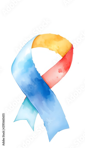 watercolor ribbon, realistic. White tone