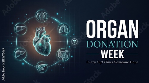 Organ Donation Week Luxury Anatomical Heart Healthcare Banner