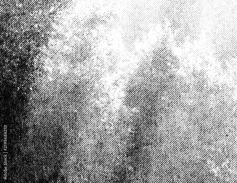 Obraz premium Soft blurred tree forms fade through atmospheric haze in a grainy monochrome halftone print.