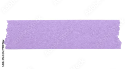 Fotografie A single strip of purple masking tape isolated on a clean white background for d