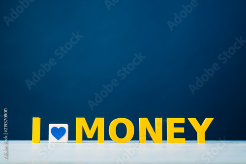 Принти на полотні Love of money, wealth and personal finance concept with heart symbol