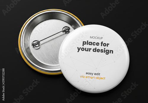 Pin Button Displayed Design Mockup