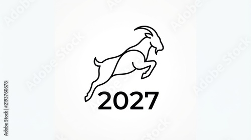 Goat Symbol Design with 2027 Text