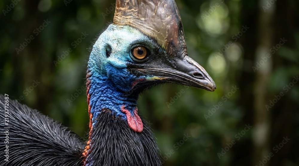 Fototapeta premium Close up portrait of a cassowary bird head