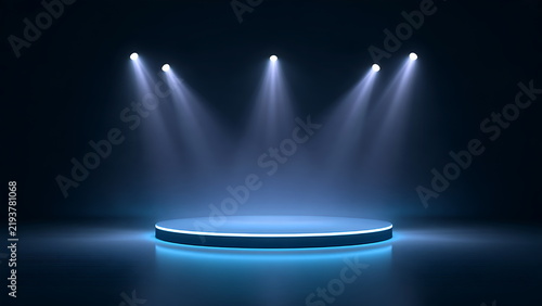 futuristic presentation stage