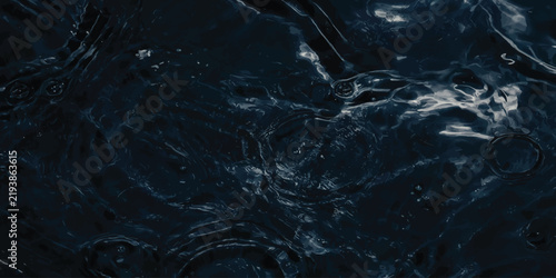 Bild auf Leinwand Dark navy blue water surface with deep ripples and subtle light refractions abst