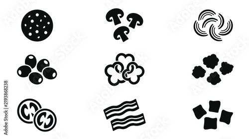 Black and white geometric shapes icons.