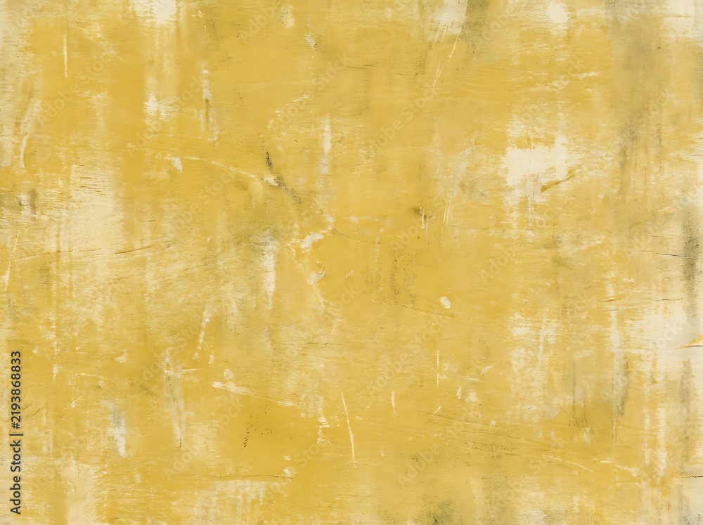 Fototapeta premium Yellow grunge texture background with distressed paint and weathered surface