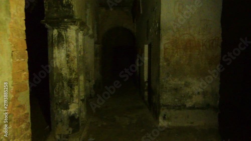POV Traveler Exploring Historic Neelkuthi Ruins at Night