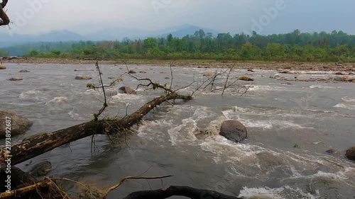 Jaldhaka River Flowing Through Rocky Mountain Landscape