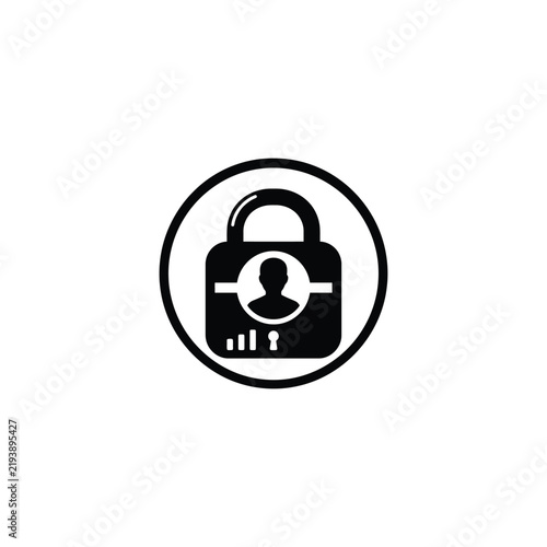 Secure user profile icon with lock