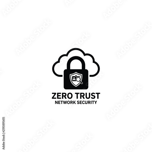Zero trust network security logo icon
