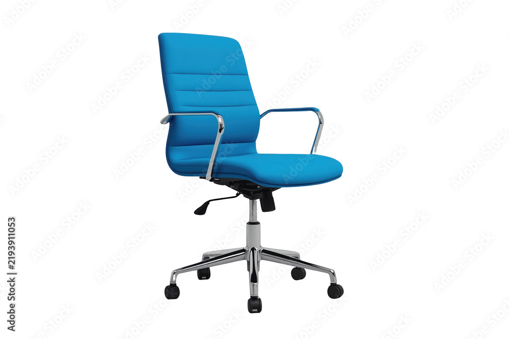 Obraz premium Turquoise padded task chair with armrests and segmented back