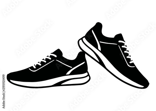 A pair of modern athletic running shoes