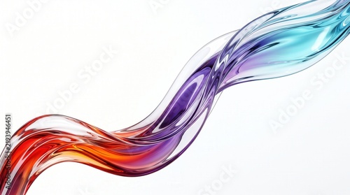 Colorful fluid wave 3D render on white background featuring dynamic energy and digital connectivity concept for modern tech branding, website header, and corporate graphic design.