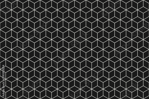 Seamless isometric cube pattern on dark background