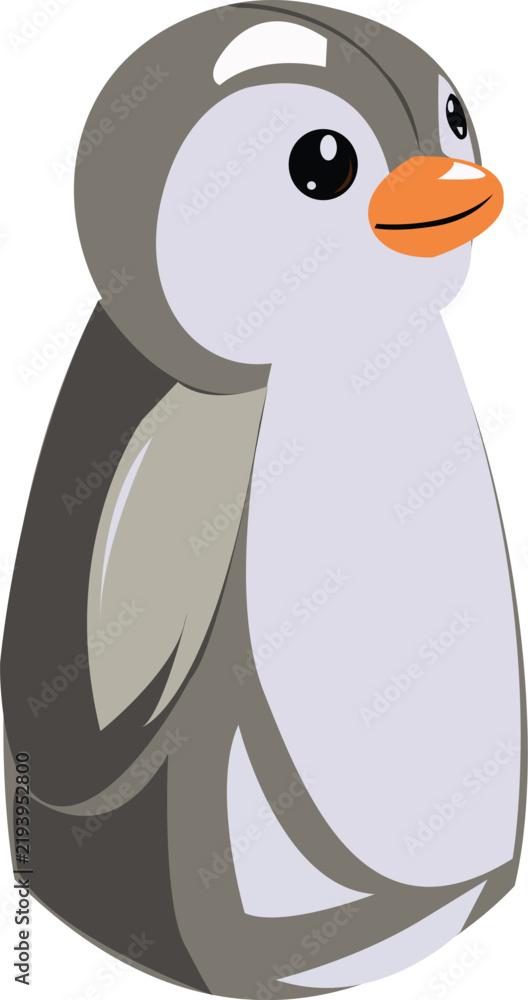 Fototapeta premium Cute Cartoon Penguin Illustration Featuring A Friendly Little Flightless Bird Character With Simple Minimalist Vector Style Design