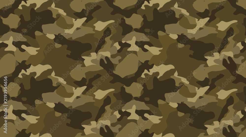 Fototapeta premium Brown desert camouflage seamless pattern vector background