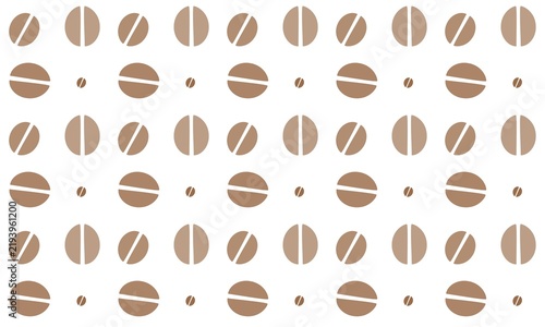 Abstract geometric pattern with repeating circular and linear elements on a white background.
