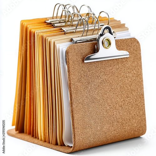 Organized Beige Clipboard with Cream Colored Paper Sheets