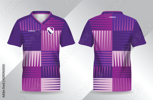 abstract purple and blue sport jersey for football and soccer shirt template
