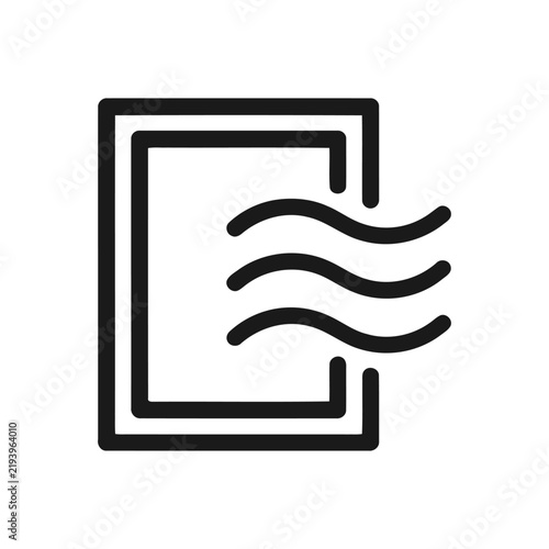 Ventilation icon showing air flow through an open window frame