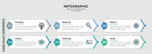 Corporate Workflow Timeline Infographic with Thinking Research Vision Planning Mission and Verification