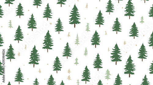 template of Cypress tree pattern with flat clean shape design
