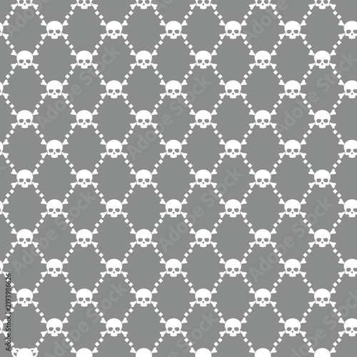 Stone Gray skull monogram seamless vector pattern