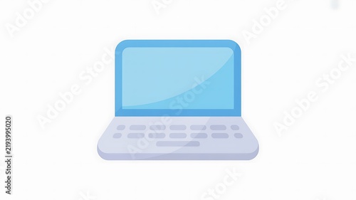 Simple blue laptop computer icon design