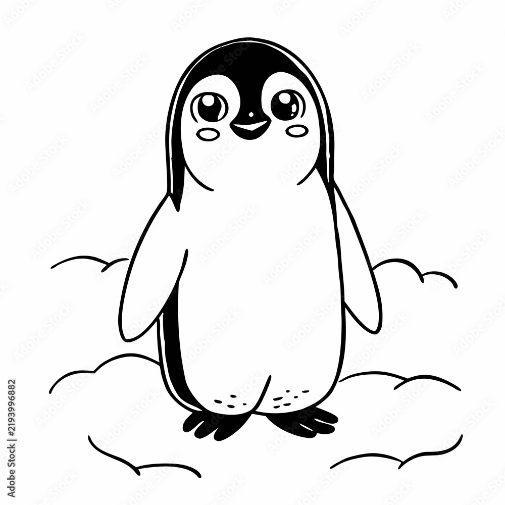Fototapeta premium funny cartoon penguin