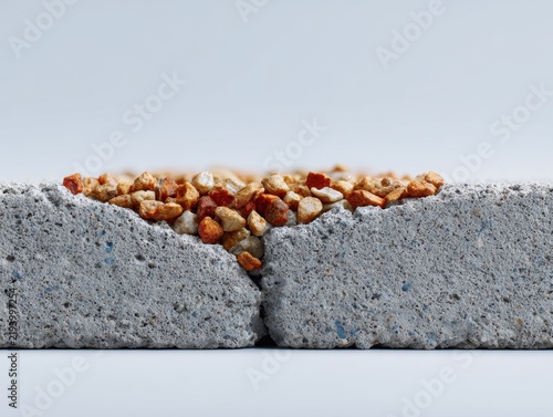 Concrete segregation close-up photography industrial environment abstract texture macro viewpoint