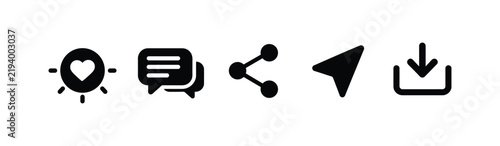 A vibrant collection of digital icons representing love communication sharing and organization showcasing both dark