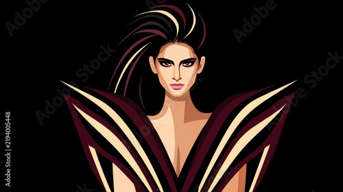 Futuristic Fashion Illustration: Modern Elegance and Bold Style in Vector Art