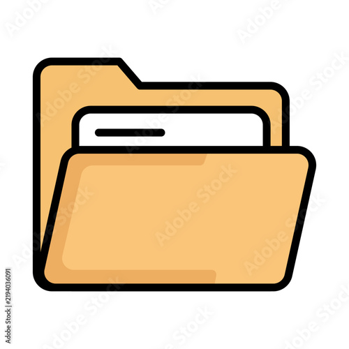 Business File Folder Icon Document Storage Data Archive Office Directory Organization Concept