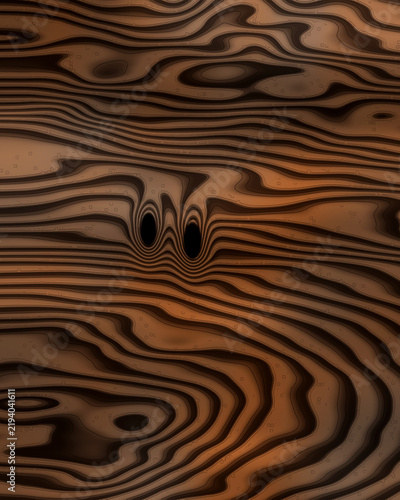 Foto abstract wavy brown pattern with dark oval focal points