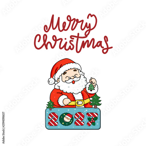Kawaii card plate for cute, merry Christmas 2027