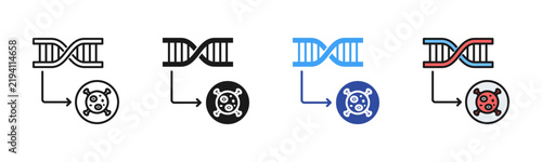 Принти на полотні Rna Virus icon set multiple style collection