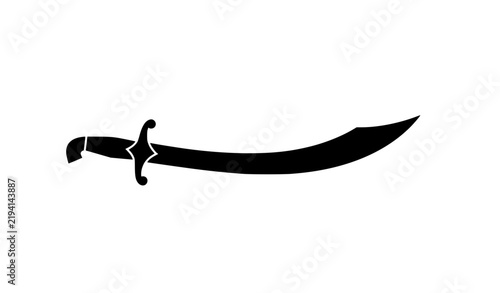 фотографія Arabic Sword Black Silhouette Islamic Inspired Flat Vector