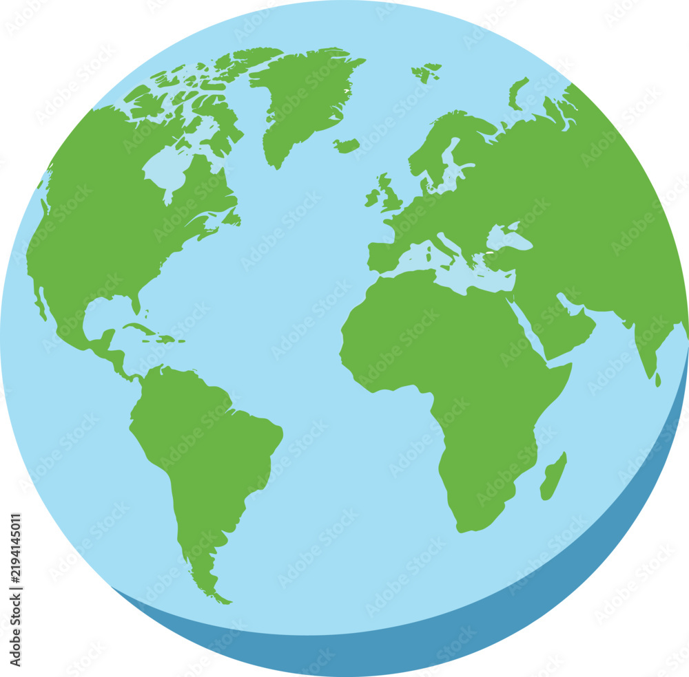 Obraz premium Simple flat illustration of the planet earth globe representing international connection and global environment