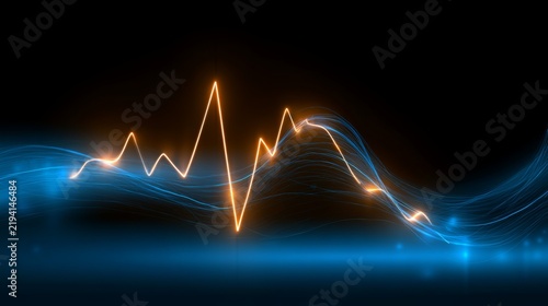 Abstract illustration of digital sound waves with glowing lines and vibrant colors creating a futuristic and energetic visual effect