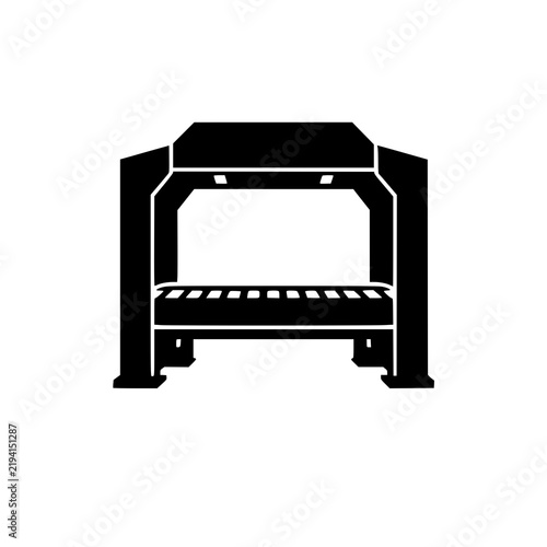 Black industrial factory machine icon isolated on white background 