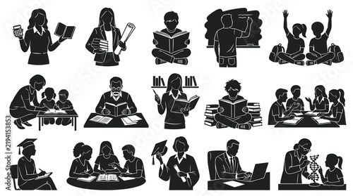 group of diverse students engaging in various learning activities in a classroom setting