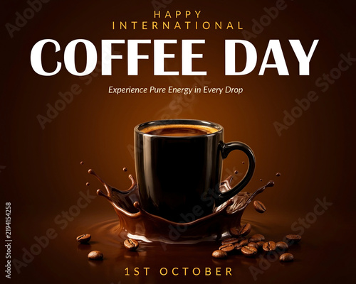 International coffee day poster template