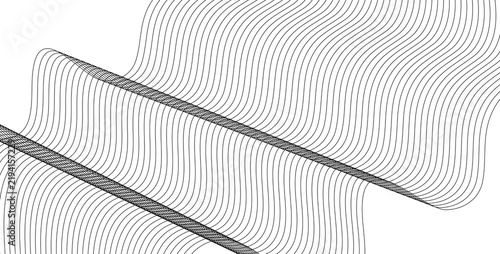 Obraz na plátně Abstract wavy lines pattern isolated on a transparent background representing mo