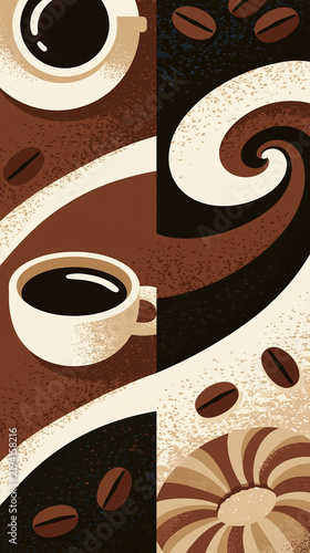 Coffee shop menu board design with coffee and pastry elements