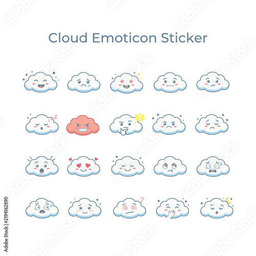 Cute Funny Cloud Cartoon Emotion Emoticon Character