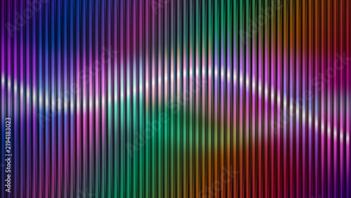 Фотография Abstract neon wave illustration with vertical light streaks on dark metallic sur