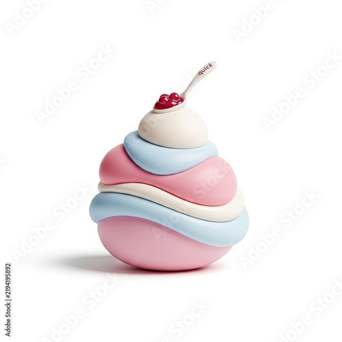 Whimsical Cupcake Shaped Candle with Swirled Frosting and Cherry Topping.