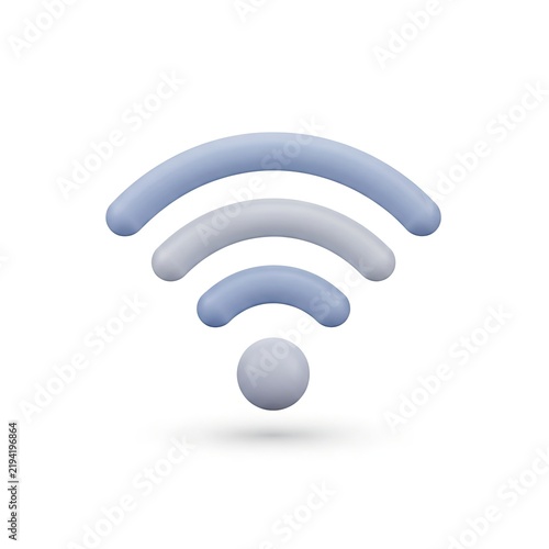 3D Wi-Fi Signal Icon with Gradient Blue and White Arcs.
